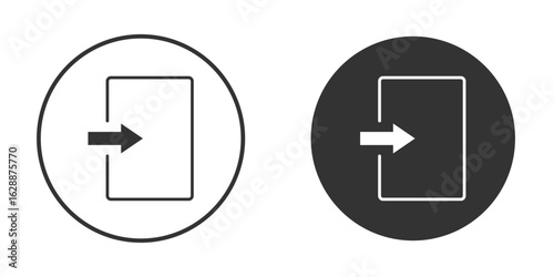 Log out icon Minimal Flat Pictogram for Ui Designs
