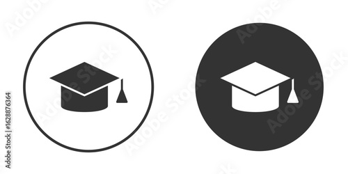 Graduation cap icon Minimal Flat Pictogram for Ui Designs