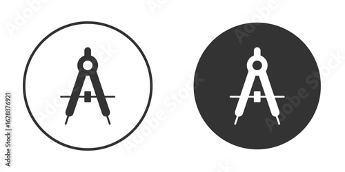 Drafting compass icon Minimal Flat Pictogram for Ui Designs