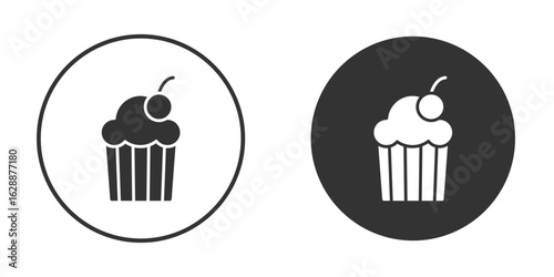 Cupcake icon Minimal Flat Pictogram for Ui Designs