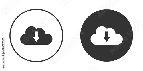 Cloud download icon Minimal Flat Pictogram for Ui Designs