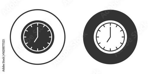 Clock seven icon Minimal Flat Pictogram for Ui Designs