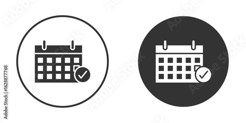 Calendar check icon Minimal Flat Pictogram for Ui Designs