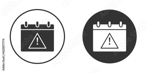 Calendar exclamation icon Minimal Flat Pictogram for Ui Designs