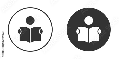 Book open reader icon Minimal Flat Pictogram for Ui Designs