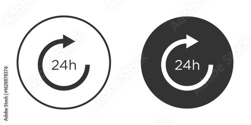 24 Hrs icon Minimal Flat Pictogram for Ui Designs