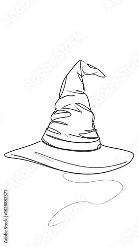 Witch hat line art