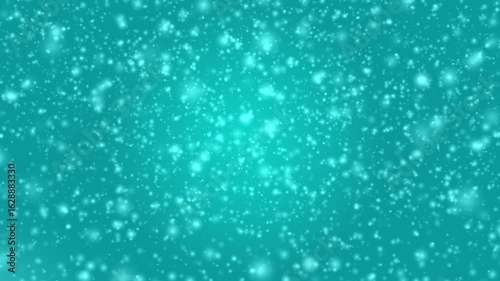 Slowly falling snow on green background