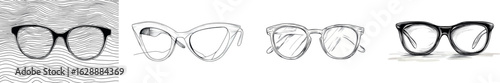 Minimalist modern design is perfectly represented by a simple one-line drawing of a pair of eyeglasses