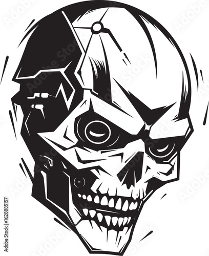 Vector Skull Gear Identity Black Skull Reaper Emblem