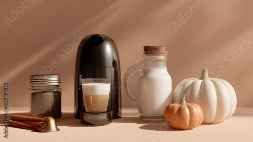 Autumn Coffee Ritual: A blend of seasonal flavors and cozy vibes in a modern coffee setup.