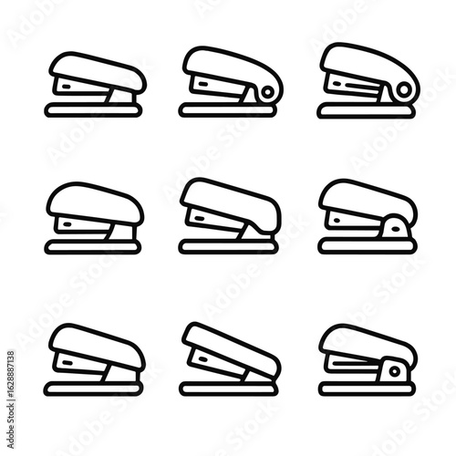Set outline collection icons minimal contour mini line stroke vector icon symbol