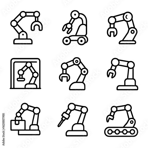 Inside object robot limb icon end cybernetic vector loader arm robotic