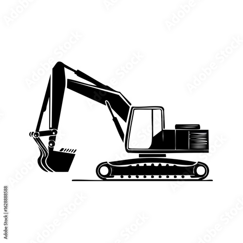 Heavy Construction Excavator Machine with Bucket and Tracks