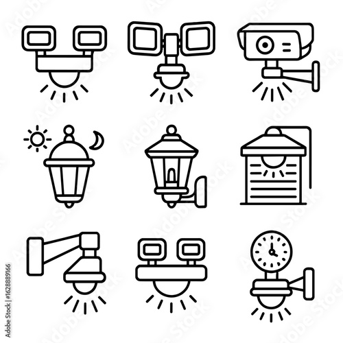 Icon icons light emergency corner lighting security spotlight bright entryway motion floodlight