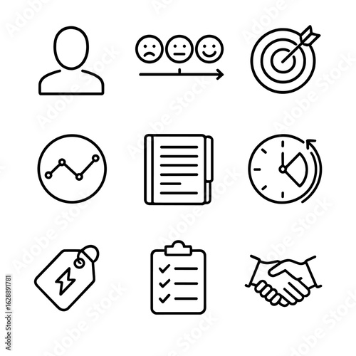 Building chart journal tag tracker icons vector icon issue mood therapy grid