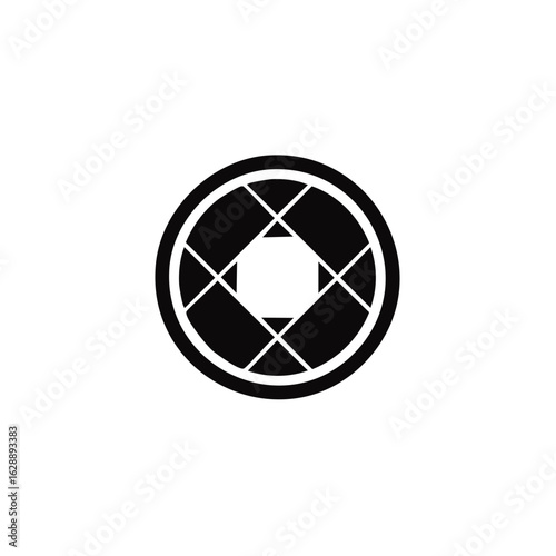 Abstract Black and White Circular Geometric Aperture Shape
