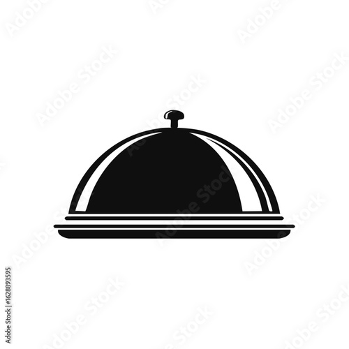 Elegant food cloche serving dome icon for restaurant and catering presentation