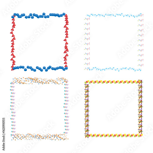 Red frame icon. Bold border symbol. Vibrant square edge. Vector flat design.
