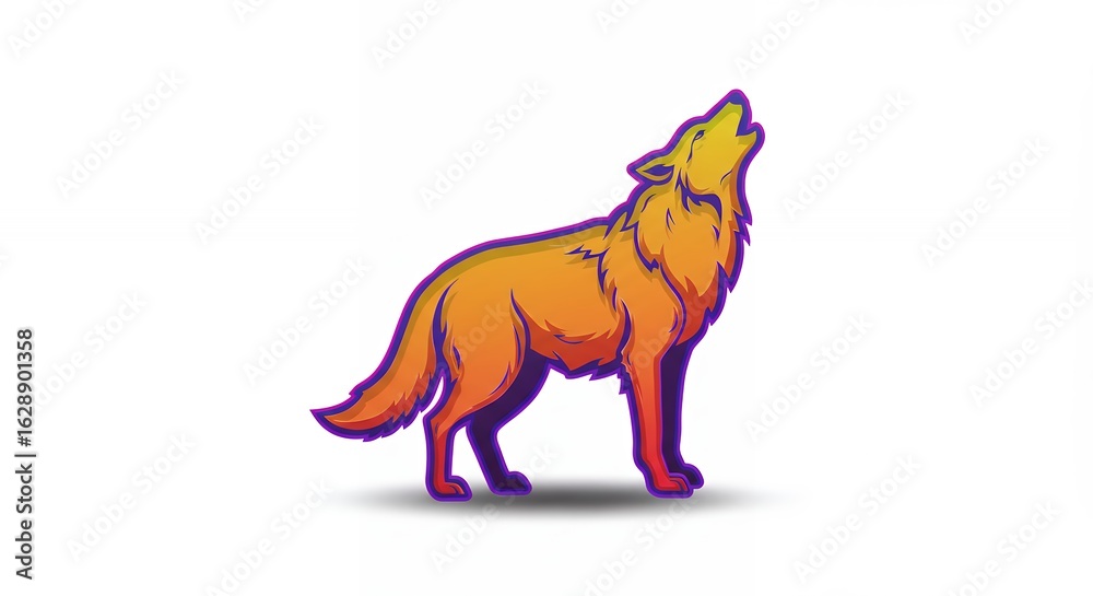 Fototapeta premium Wolf illustration gradient colors