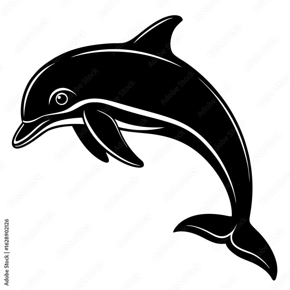 Naklejka premium Happy Dolphin Vector | Jumping Marine Animal