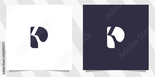 letter pk kp logo design