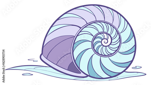Ornate Spiral Shell Design with Pastel Hues.