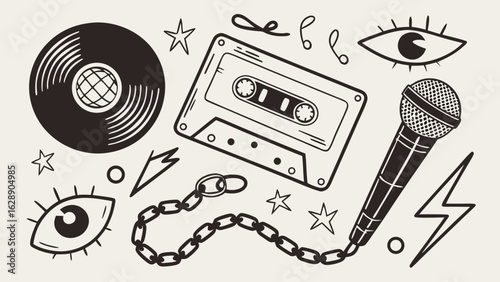 Vintage Music Icons Collection.