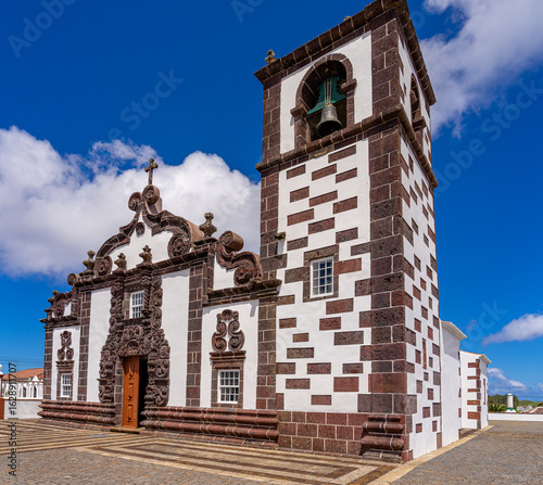 External facade of the church of our lady of purification. Parish of santo espírito-santa maria-azores-portugal.