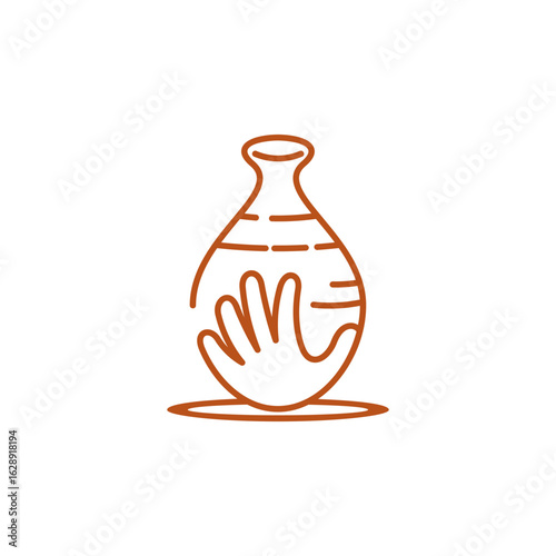 Artisan Handcrafted Pottery Logo Design Template.eps