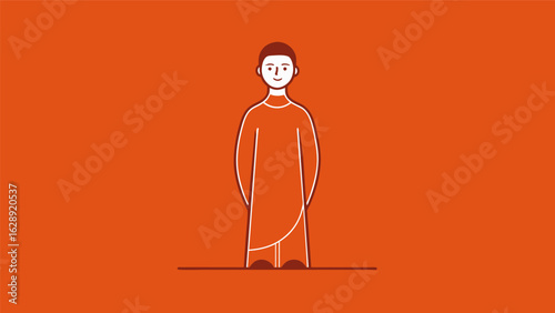A minimalist approach is taken on a reinterpretation of a wellknown album cover with a simple line drawing of a figure on a plain background. Vector illustration