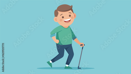 A middleaged man smiles as he takes his first steps without a cane experiencing muchneeded relief from his chronic hip pain thanks to ketamine.