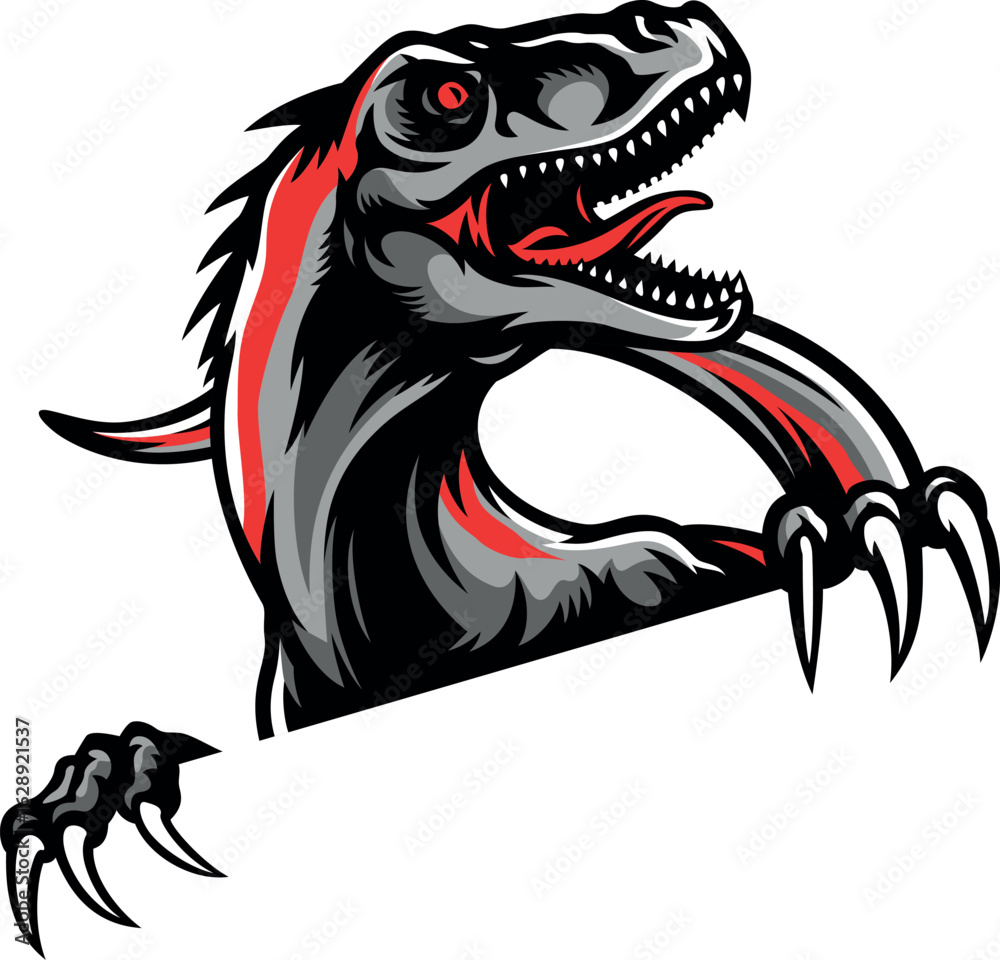 custom made wallpaper toronto digitalAggressive Velociraptor Logo Template Design