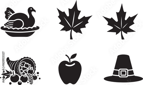 Celebrate autumn harvest bounty with festive Thanksgiving icons