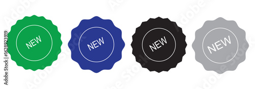 Set of new arrival tag icon set.