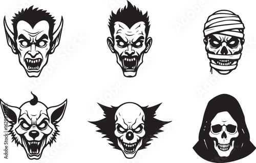 Terrifying monsters and spooky skulls for your next horror project