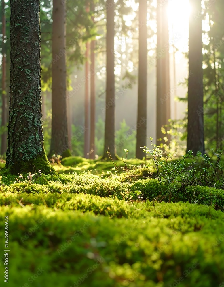 Fototapeta premium Sunlight through forest