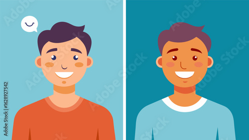 A beforeandafter comparison of a patients facial expressions with the first photo showing a blank emotionless expression and the second photo showing.