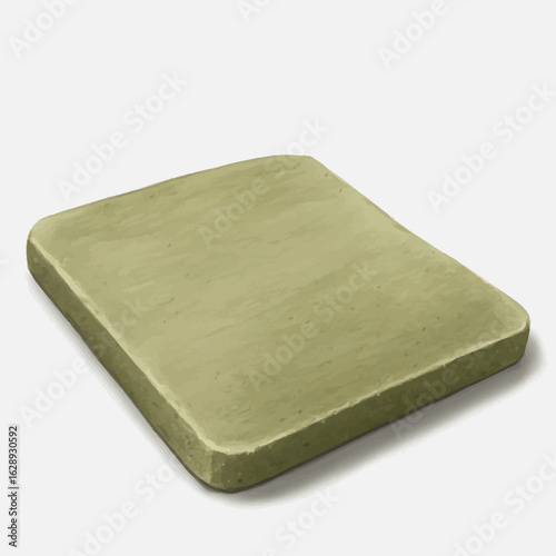 Olive Green Rectangular Cutting Board Illustration