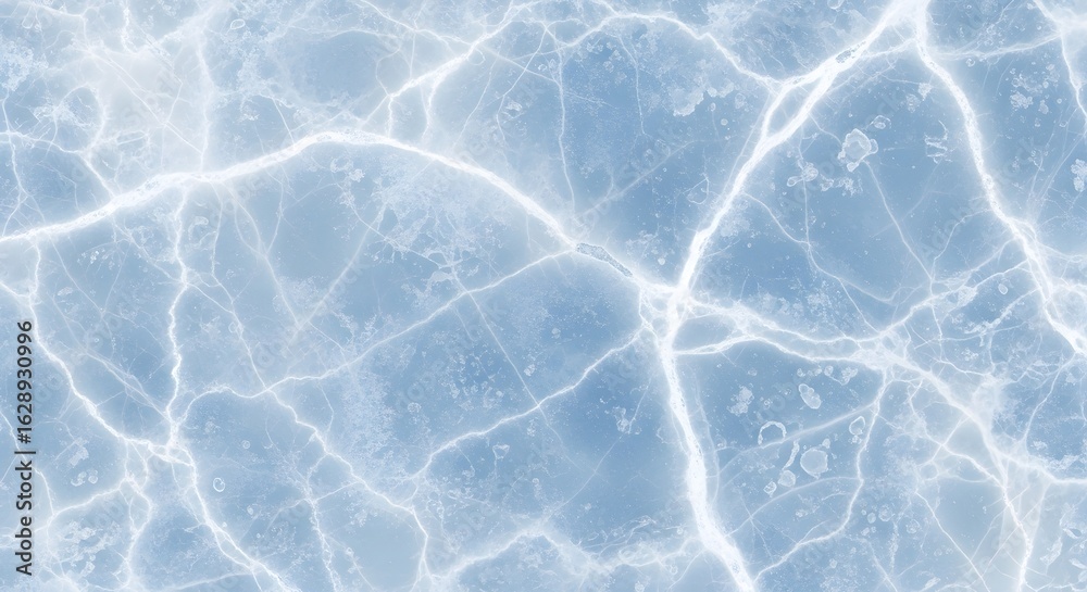 Obraz premium Blue ice texture background with cracks and frost creates a winter pattern