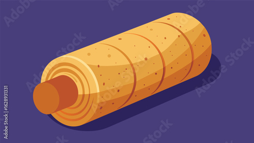 A foam roller made from natural cork providing a sustainable alternative to traditional plastic rollers.. Vector illustration