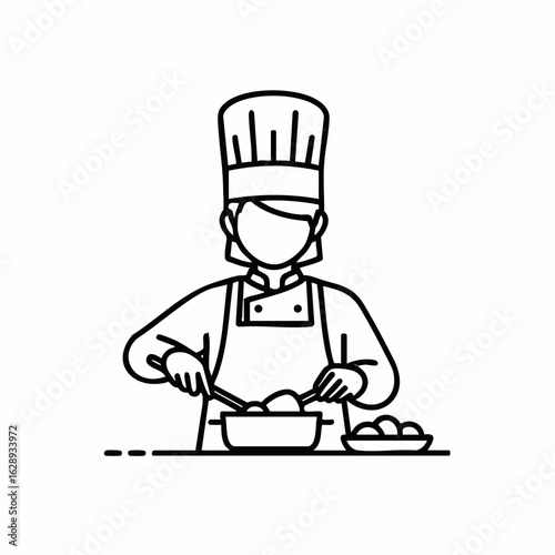 Chef Cooking with Eggs in Kitchen for Culinary Blogs, Recipe Websites, Cooking Classes, Food Education, and Kitchen Tips  