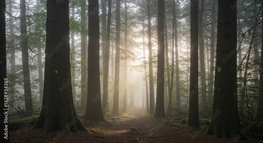 Obraz premium Misty forest path (2)