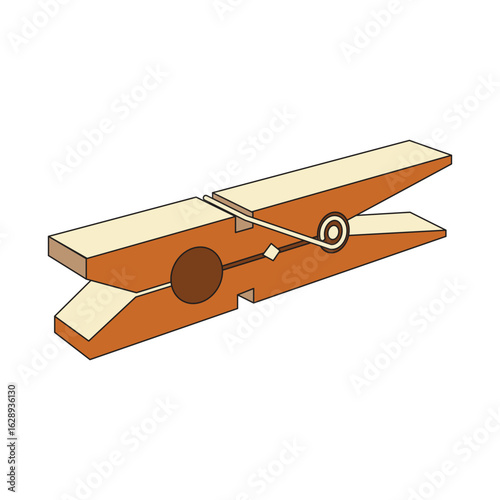 Design clothes peg wood isolated unique 