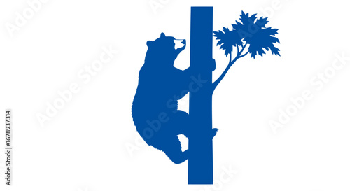 majestic bear silhouette climbing tree powerful nature design