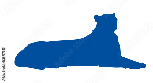 majestic blue cougar silhouette vector graphic for design projects