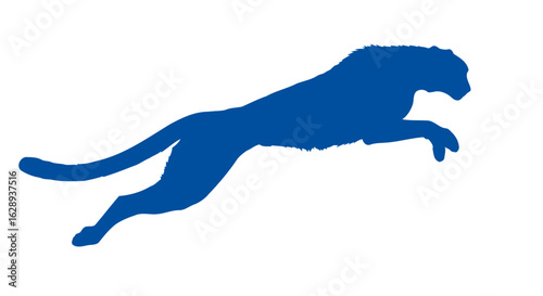 blue cheetah silhouette dynamic leap for branding design projects