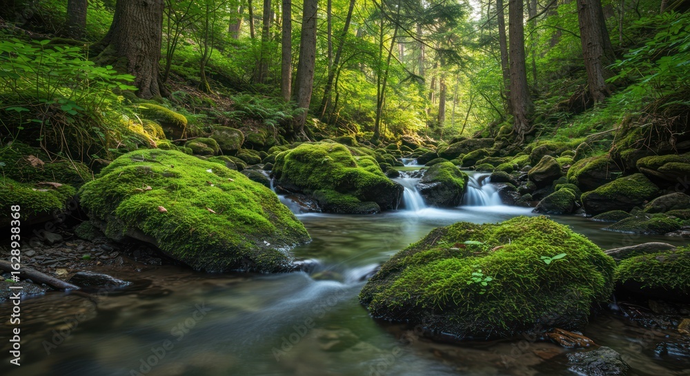 Obraz premium Lush forest stream (2)