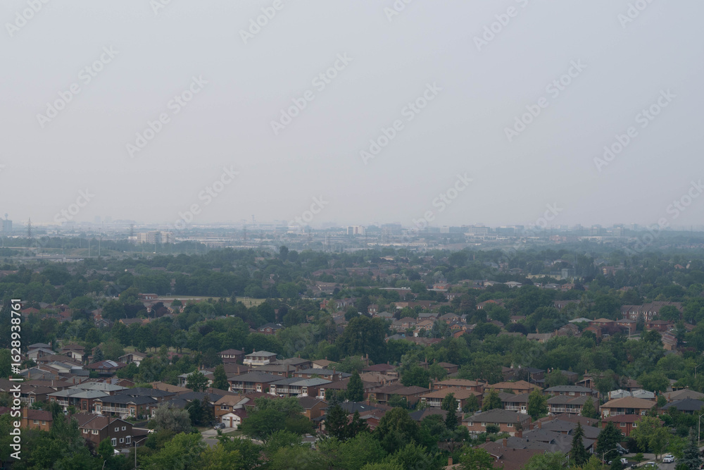 Obraz premium Environmental pollution in Canada in the air