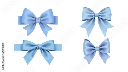 set of blue bows